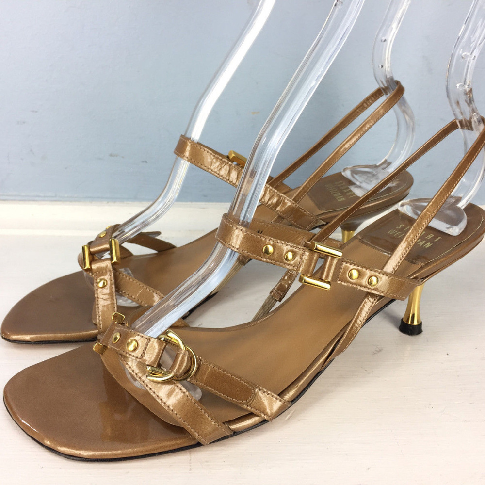 Stuart Weitzman Gold Strappy Heels Carrie Bradshaw